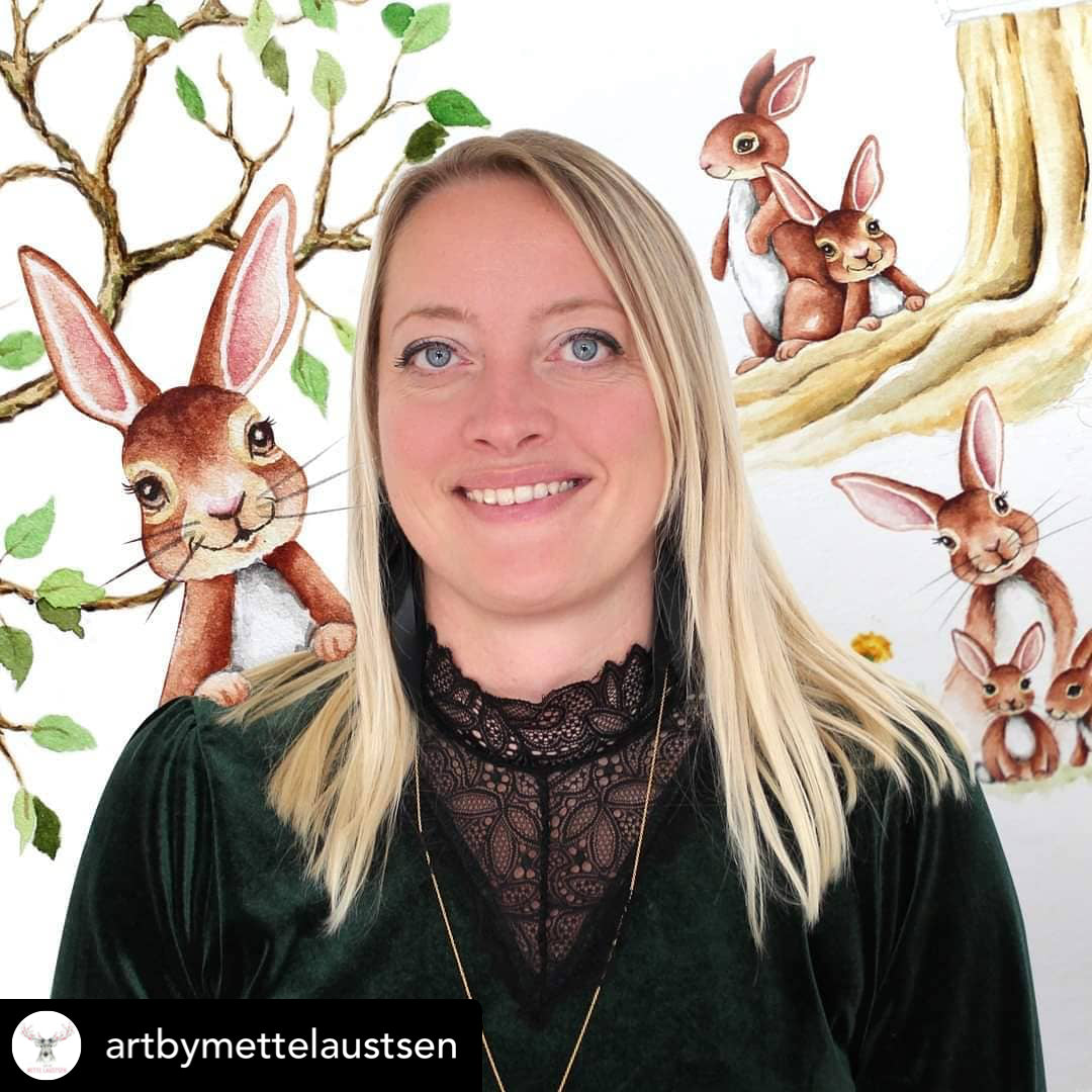 Art by Mette Laustsen akvarelmaler, dansk kunstner maler stamtræ