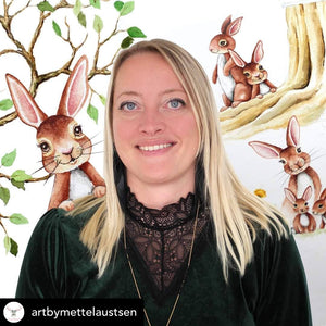 Art by Mette Laustsen akvarelmaler, dansk kunstner maler stamtræ
