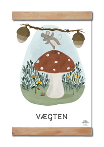 Vægten på fin plakat til børneværelset. Personlig plakat med stjernetegn tegnet af willero illustration for everlily
