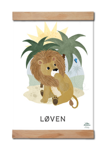 Stjernetegnsplakat med Løven - Leo, til børneværelset og til børn. tegnet for Evrlily. 