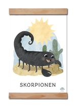 Indlæs billede til gallerivisning Skorpionen - Scorpio stjernetegnsplakat til børn og børneværelset.
