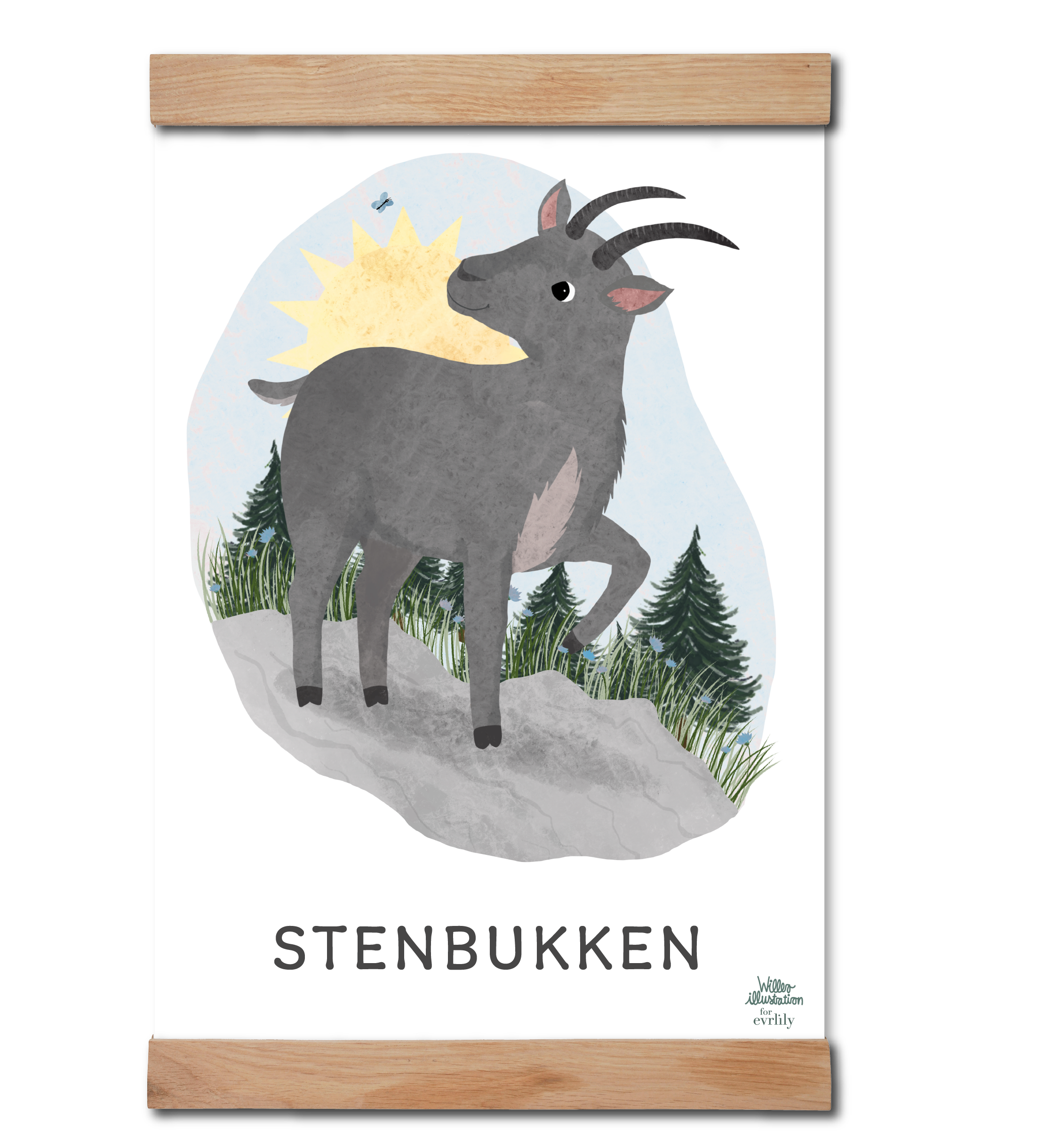 Stjernetegnet stenbukken som plakat til børneværelset.