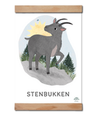 Indlæs billede til gallerivisning Stjernetegnet stenbukken som plakat til børneværelset.
