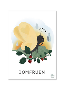 Plakat med Stjernetegnet Jomfruen. Personlig stjernetegnsplakat til børn og børneværelset