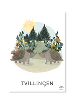 Indlæs billede til gallerivisning stjernetegnsplakat med tvillingen til børneværelset. Indret med stjernetegn og personlig plakat
