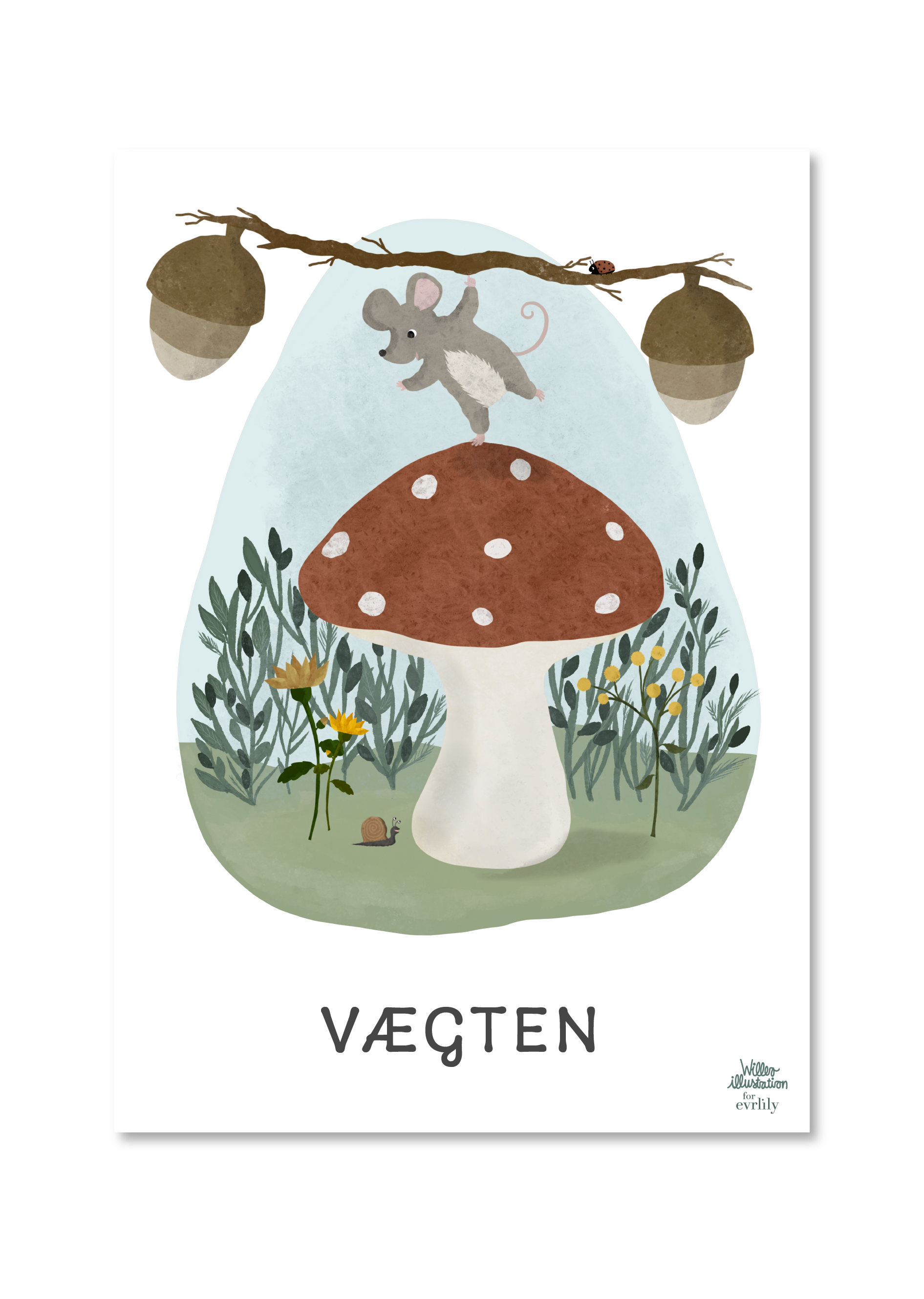 Petrine WIllero har tegnet denne fine plakat til børneværelset, med stjernetegnet vægten.