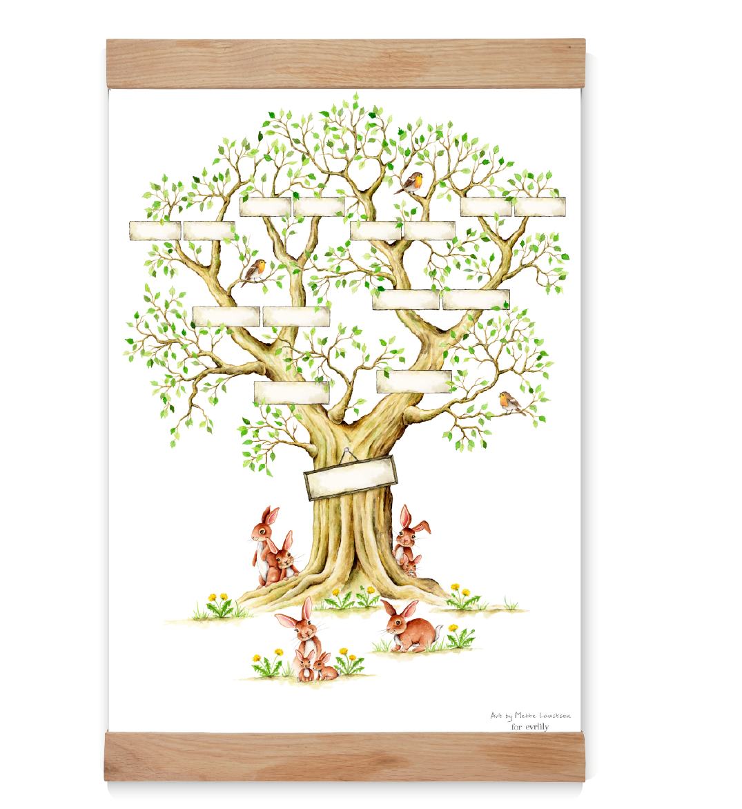 udfyld selv stamtræ, personlig kunst, art By Mette laustsen, personligt plakat fra Evrlily