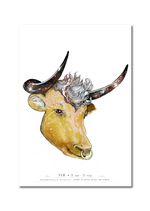 Indlæs billede til gallerivisning plakat med stjernetegnet taurus tyr, som fødselsplakat
